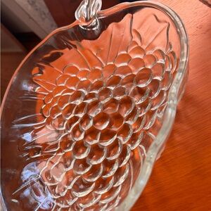 Indiana Clear Glass Bowl with Grape Design
